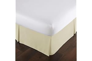 OMIREL Rivestimento per Giroletto Matrimoniale Vestiletto Matrimoniale Coprirete Singolo Gonna Da Letto Elastica Plissettata in Poliestere Mantovana Giroletto,Beige,120 * 200+35cm