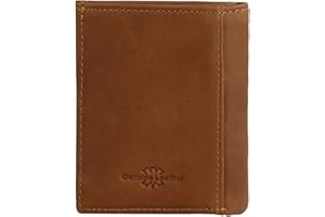 MultiValue Slim Wallet z ochroną RFID na karty kredytowe, skórzane etui na karty dla mężczyzn, może pomieścić karty kredytowe, gotówkę i monety, mały portfel na przednią kieszeń, brązowy, 4.13 x 3.35