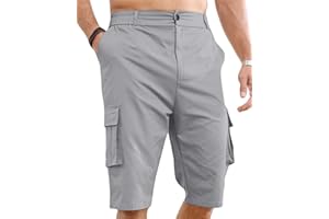 LVCBL Short cargo pour homme - En coton - Élastique - Avec poches
