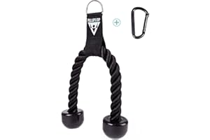 PULLUP & DIP Corde à Triceps en Nylon, Poignée de Traction de Corde pour l'Entraînement des Biceps et des Triceps avec FREESIXD, Poulie à Câble ou Tour de Poids, pour Le Gymnase ou à Domicile