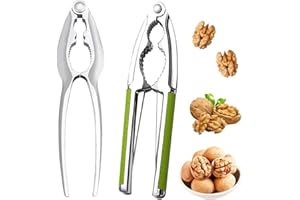 GXDXMBD 2 PCS Casse Noix,Pince Casse Noix Manuel,Casse-Noix en Acier Inoxydable,Casse Noix avec Poignée Antidérapante,Casse Noisette Multifonctionnel,pour Aux Noix,Noisettes,Amandes ou Autres Écrous Vert (C)