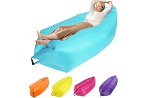 plplaaoo Lettino Gonfiabile, Divano Gonfiabile Per Viaggiare, Sedia da Spiaggia da Campeggio All'aperto, Lettini Gonfiabili, Materasso Ad Aria Pieghevole Portatile Per Feste in Spiaggia (blu)