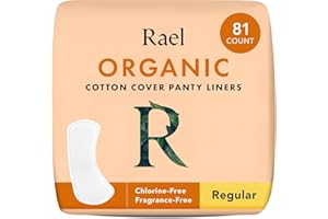 Rael Salvaslip con Funda de Algodón Orgánico - Protegeslips Menstruales, Hipoalergénicos, Sin Fragancia, Sin Cloro, Veganos, Libres de Crueldad (Normal, 81 Unidades)