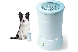 DOGNESS Limpiador automático de patas de perro con silicona suave, 2000 mAh, carga USB, 360 °, limpiador de patas de perros para masaje y cuidado de las garras sucias (azul)