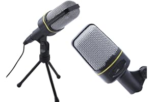 auvisio Microfon: Profi-Kondensator-Studio-Mikrofon mit Stativ, 3,5-mm-Klinkenstecker (Microphon, Mikrofon für PC, Notebook Tisch)