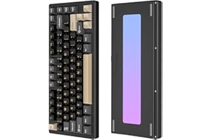 ‎LEXONELEC LexonElec x ATTACK SHARK X75 CNC Aluminiowa Klawiatura Gamingowa 75% Bezprzewodowa, Tri Mode-BT/2.4G/Przewodowa, Hot-Swap, RGB Klawiatura, Bateria 7000mAh, VIA Driver, dla Win/Mac -Czarna