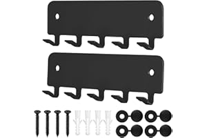 bayidun 2 Pz Ganci Portachiavi da Parete, Porta Chiavi da Muro Per Casa, Portachiavi da Muro con 5 Ganci, Appendere Appendichiavi per Appendere Chiavi Ingresso Bagno Ufficio (Nero)