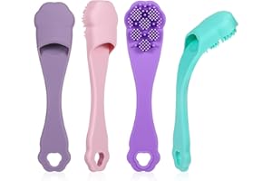 Qianyu Szczoteczki do zębów dla psów, 4 sztuki, silikonowe, różowe, fioletowe, niebieskie, zielone, ochrona zębów dla zwierząt domowych