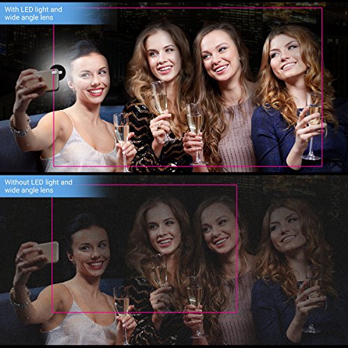 Juego de lentes de Camara con anillo de luz LED para el telefono/ Tableta - Universal - Ojo de Pez, Gran Angular y Lentes Macro - Actualizacion Increible (Para Apple iPhone SE/6/6S, iPad, Samsung Galaxy S7/S7 Edge, Tab/Note, etc.) (Juego de Lentes de Camara con anillo de luz LED) - Camkix®