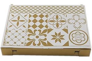 UNICA Cartón para pizza – Caja panino para llevar – 30 x 40 x 5 cm – Paquete de 100 unidades – Gráficos de diseño Maiólico – Cartón alimentario KBSAKB – Diseño que recuerda a las Maiólicas Italicas del