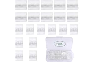 JUIBAO 20 PCS Transparent Acrylic Piano Hinge, 300 Degree Folding Perspex Clear Small Hinges, for Pianos, Display Boxes, Food Cabinets and Other Furnitures,10 PCS 25 X 33 mm, 10 PCS 45 X 38 mm