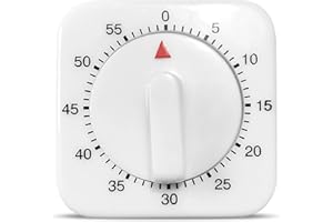 SULIVES Kitchen Timer, Egg Timers for Boiling Eggs, Timers for Cooking, Precise 0-60 Minute Timing, Easy-to-Use, Elegant White Design, Portable Cooking Assistant