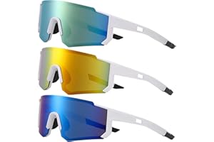 Utensilsto 3 Stück Schnelle Brille Herren Fahrradbrille UV 400 Sportbrille Sport Sonnenbrille Laufbrille MTB Fahrrad Brillen für Herren Damen Rennrad Fahrrad Ski Rave Golf Outdooraktivitäten
