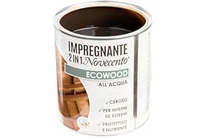 Cera Novecento 9131 Ecowood Impregnante, Noce Scuro, 250 ml