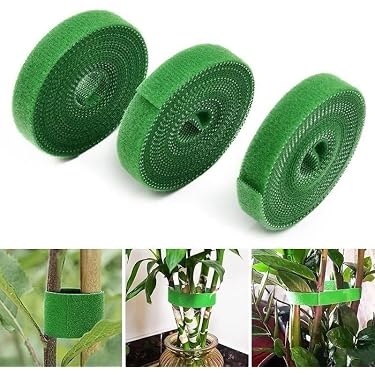 ZIBESTYU Garden Twist Ties Set - 100ft Self-Adhesive Tape & 164ft Plant Ties With Cutter For Gardening