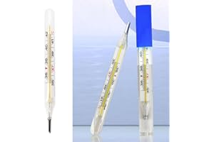 BFYSFBAIG Armpit Mercury Free Thermometer Glass Accuracy Thermometer Household Thermometers Classic Thermometer for Adults Temperature Easy Read, Yellow, 11 x 0.6 cm