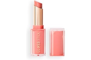 REVOLUTION BEAUTY LONDON Revolution Pout Lip Gloss, Brillo Labial de Alta Cobertura con Ácido Hialurónico y Vitamina E, Vegano y Libre de Crueldad, 3g, Shimmer Peach Sorbet Nude