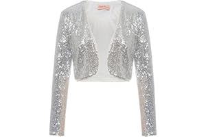 Belle Poque Cardigan Donna Eleganti Vintage con Paillettes Top Coprispalle da Sera Perfetto da Club Cocktail
