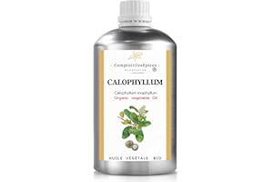 COMPTOIR DES EPICES MADAGASCAR BIO - Huiles Végétales Calophylle de Madagascar (500 mL) - Calophyllum inophyllum - Première pression à froid des noix du Calophyllier - DIRECT Producteur BIO ECOCERT (1 L)