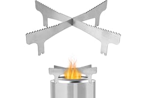 PEUTIER Feuerstellen Kochfeldrahmen, Edelstahl Feuerstellenrahmen Verhindert Verrutschen Tischfeuerstellenständer Geeignet für die Meisten Pfannen und Teller Kompatibel mit Solo Stove Mesa XL