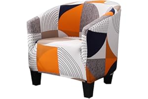 TOPCHANCES Housse de Fauteuil Cabriolet Imprime Motif géométrique Housse de canapé Relax Club Chaise de Baignoire Housse de Fauteuil Extensible Polyester (Housse de Chaise, A-11)