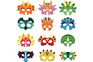 Willows Castle Felt Dinosaur Mask for Kids Jungle Theme Party Supplies Safari Animals Girls Boys Birthday Party Favours
