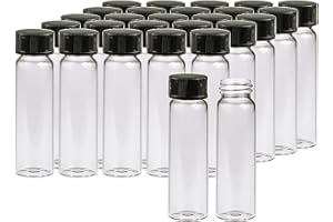 ALWSCI 8 ml Fiale del Campione 20pcs Flaconcini in Vetro Trasparente, Fiala per Campioni Liquidi con Tappi a Vite, Contenitori del Campione della Fodera del PE Fiala del Laboratorio