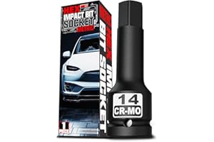 KIRXST Juego de Llaves de Impacto Hexagonales de 1/2", Allen de Impacto de H14 (14 mm), para Carpintería, Reparaciones Mecánicas y de Automoción