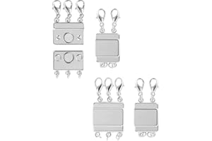 ‎KISSPAT Silber 925 Ketten Layering Verschluss, 4 Stück Schichtung Magnetische Halskettenverschlüsse Verschlüsse für Armbänder Magnetische Ketten Verschlüsse zum Basteln Schmuck verschluss herstellungszubehör