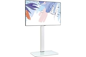 FITUEYES Support TV sur Pied pour TV de 32-60 Pouces Ecran LED LCD Plasma - Pied pour TV Pivotant 70° et Hauteur Réglabe 1060-1240 MM Max. Capacité 30 KG,Max VESA 600x400 MM