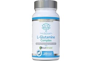 SWISS BIOENERGETICS L-Glutamine Complex with Butyric Acid, Glucosamine (N-Acetyl-D), Marshmallow Root, Slippery Elm Bark, Liquorice Root, Chamomile Flower, Mastic Gum, Quercetin & Zinc - UK Made and No Artificial Nasties