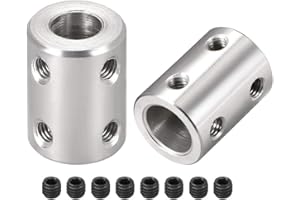 sourcing map 2 Stück 8mm bis 10mm Bohrung Starre Kupplungsschraube L22XD16 Edelstahl Wellenkupplungsverbinder Motorzubehör