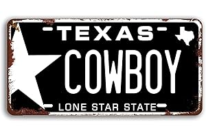 Panguru Vanity License Plate, Embossed Novelty Metal Number Tags, Retro Vintage Style, Prop Vanity Car Registration Plates, 12x6 Inch (Texas)