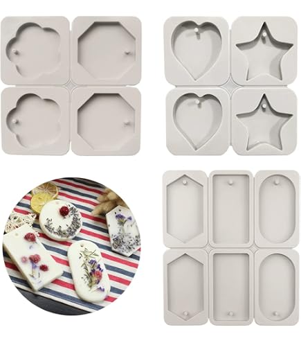 Moules à Savon Silicone 2 Pièces Avec Trou De Suspension - 6 Cavités Carrées Et Rectangulaires Pour DIY