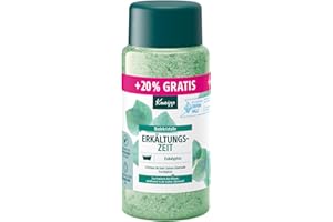 Kneipp Cristalli da bagno per il periodo di raffreddore, sali da bagno, dimensioni speciali, con sale naturale profondo della Saline Luisenhall e oli essenziali naturali di eucalipto e menta, edizione
