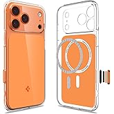 Spigen iPhone 17 Pro Max ile Uyumlu MagSafe Kılıf Ultra Hybrid T Mag Fit Glossy Kamera Kontrol Sararmaya Dayanıklı Turuncu Şe