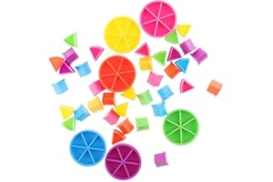 SM SunniMix Pack de 42 Pièces Pièces de Jeux de Poursuite Triviale des Coins de pour Les Fractions Mathématiques