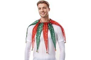 CAMDOM Victorian Mesh Collar Adult Pointed Clown Neck Accessories with Jingle Bell Mardi Gras Costumes