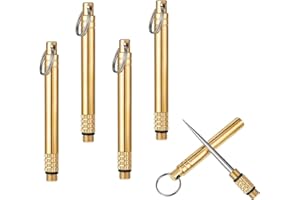 DBALL 4 Piezas Palillos de Dientes Portátil Metal Palillo de Dientes Reutilizable Peso Ligero de Dientes Porta Palillo con Llavero para Picnic Camping Viaje y Negocios