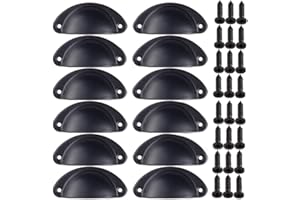 Xinlie Poignée Bouton de Porte Décoration Rétro pour Meuble Tiroir Poignée de Coquille Vintage pour Tiroir Armoire Meuble Cuisine Fer Incurvé Bouton de Porte de Placard Retro Pour Armoire(12PCS) (B)