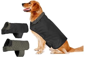 Sage Square Waterproof Reversible Double Sided Dog Coat/Jacket Ultra Warm Windproof Winter Vest Thicker Fleece Jacket for Cold Weather (Black) (Large) (24 Inches)