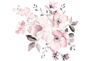 Colexy Stickers Muraux Fleur de Pivoine, Stickers Muraux Vintage Fleur, Sticker Muraux Fleurs, Stickers Muraux Décoratifs Pivoine, Autocollant Mural Pivoine, Peint Chambre Décoration Fond, 44x42cm (C)