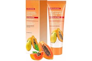 Peeling mit Papaya-Peeling - Papaya-Essenz aufhellendes Peeling-Gel - Deep Peeling Papaya Scrub für Körper und Gesicht, feuchtigkeitsspendend und gründlich reinigend Genevieve