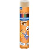 BIC Kids Evolution Kuru Boya Kalemi 12'li Metal T&uuml;p, Kıymık Oluşturmaz, &Ccedil;iğnemeye Karşı Dayanıklı, Kolay A&ccedil;ılır