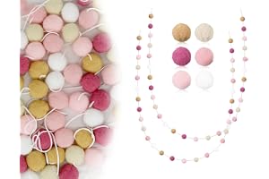 Lhbwhiz 2 stycken filtkulor, pompom kransar, filt, boll, girlang med 30 stycken pompom för dekoration i barnrummet eller julg