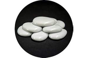 Specialist Aggregates ® - 50 Large White, Flat Glass Pebbles/Nuggets/Stones. Perfect for Pebble Painting