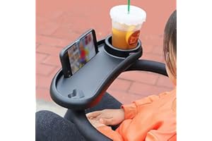 UMIKK Vassoio universale per passeggino, girevole a 360 gradi, 3 in 1, rimovibile, universale, per passeggino, con vassoio per snack