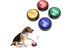 Septpenta 4 Botones de Comunicación para Perros, Zumbador de Entrenamiento de Mascotas con 4 Efectos de Sonido, Botón de Conversación de Perro de Material ABS para Entrenar Gatos y Perros