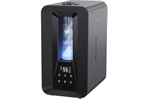 ‎AROEVE AROEVE 5L Top Fill Luftbefeuchter Schlafzimmer, Ultraschall Kühle Nebel Humidifier mit Aroma Diffuser, Smart Hygrostat, Nachtlicht, 50H/25dB Leise Raumluftbefeuchter für Pflanzen Baby Kinderzimmer