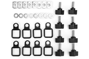 Akozon 32 Pezzi Kit di rimozione Rapida per Hard Top Kit di fissaggio con vite a testa zigrinata Ancorare gli anelli a D per Wrangler JK YJ TJ JKU Sports X Unlimited 2 Door 4 Door 1995-2016